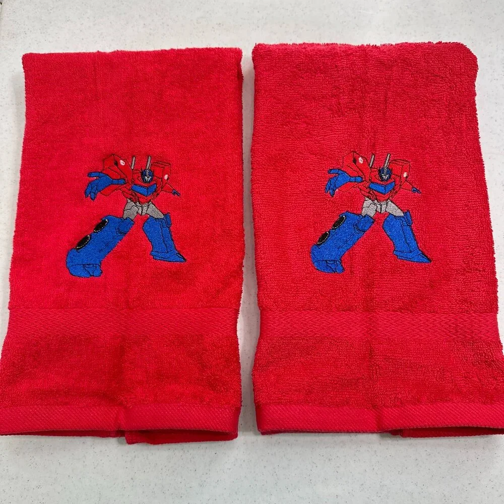 Transformers Towels Embroidered Autobots Hand Towel Set Optimus Bumblebee Robots